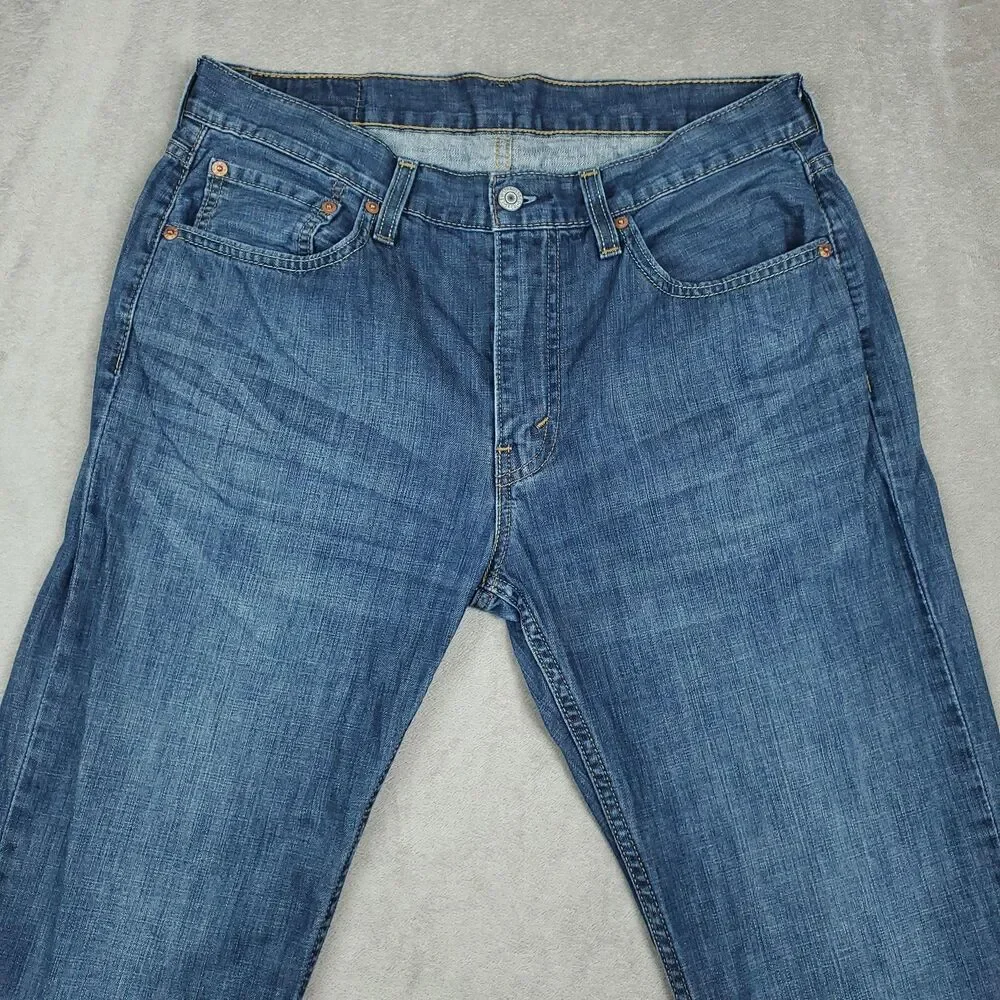 Levis 527 Jeans Mens 32x32 Blue Medium Wash Slim Bootcut Low Rise Zip Fly